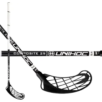 Florbalová hůl Unihoc Cavity Z 29 Black/White vel. 100cm (= 110cm) pravá kulatá (pravá ruka dole)