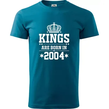 Pánské oblečení Kings are born in 2004 - Klasické pánské triko vyšší gramáže - XS ( Petrolejová )