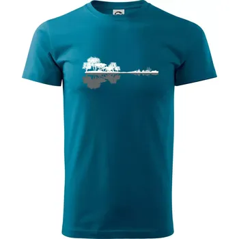 Pánské tričko Kytara příroda - Klasické pánské triko vyšší gramáže - S ( Petrolejová )