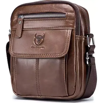 Bullcaptain pánská kožená messenger taška Laurent Hnědý 4L