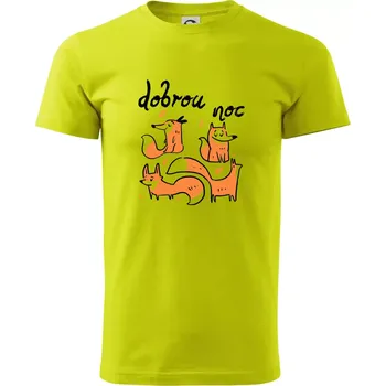 Lišky dobrou noc - Klasické pánské triko vyšší gramáže - L ( Limetková )