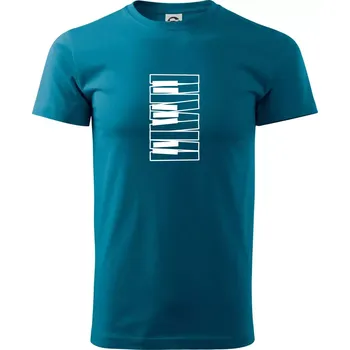 Klávesy svisle - Klasické pánské triko vyšší gramáže - XS ( Petrolejová )