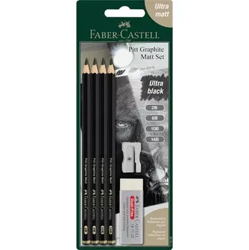 Grafitová tužka FABER-CASTELL Grafitové tužky s ořezávátkem a gumou (115298)
