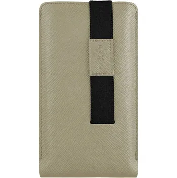 Pouzdro na mobilní telefon Univerzální pouzdro FIXED Lucca se zavíracím popruhem pro telefony do 6,3", krémové