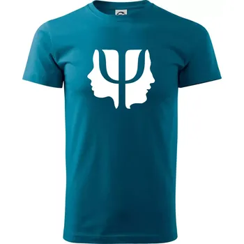 Pánská móda Psychologie hlavy - Klasické pánské triko vyšší gramáže - M ( Petrolejová )