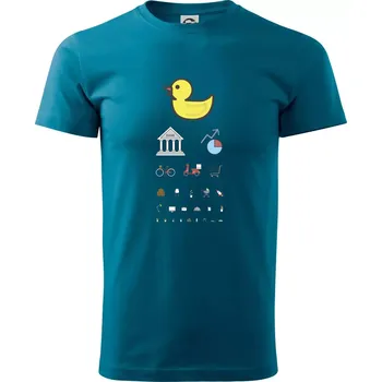 Pánské oblečení Oční test různé věci - Klasické pánské triko vyšší gramáže - XS ( Petrolejová )