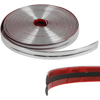 Samolepicí dekorační lišta WZERHO, stříbrná (3,5 m x 2 cm)