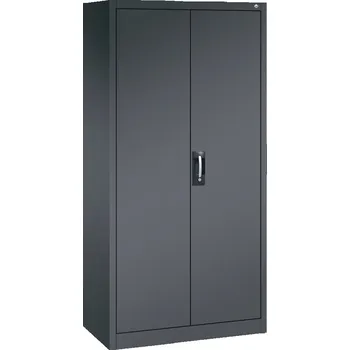 Jednací stůl Skříň s křídlovými dveřmi C+P Acurado, na dokumenty / šaty, 930 x 500 x 1950 mm, černošedá