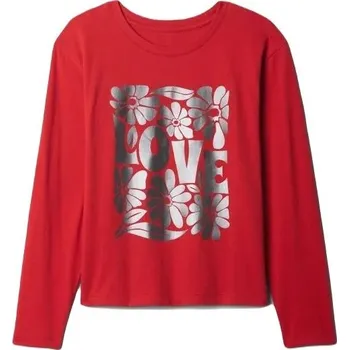 Dívčí tričko Dívčí tričko GAP VALUE L Červená, Stříbrná