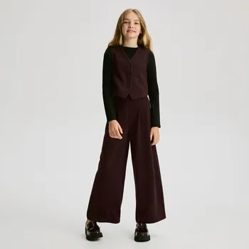 Reserved - Žerzejové kalhoty z viskózové směsi - hnědá - 845IN-83X - 845IN-83X-128