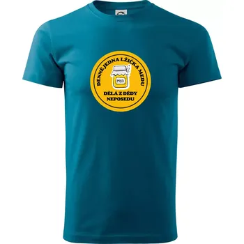 Děda neposeda med - Klasické pánské triko vyšší gramáže - XS ( Petrolejová )
