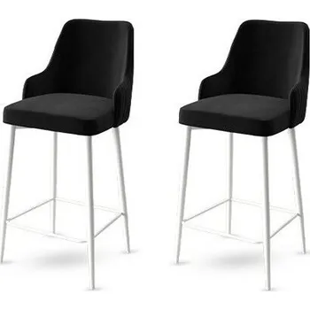 Barová židle Sada barových židlí Enox Black and White, 2 ks, černá