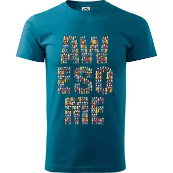 Awesome sign people - Klasické pánské triko vyšší gramáže - M ( Petrolejová )