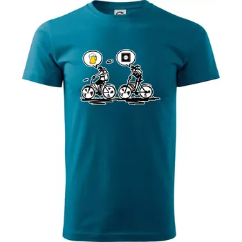 Pánské tričko Cyklistika na co myslím - Klasické pánské triko vyšší gramáže - S ( Petrolejová )