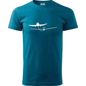 Tažení kluzáku - Klasické pánské triko vyšší gramáže - M ( Petrolejová )