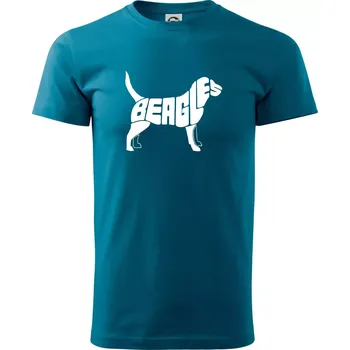 Bígl - nápis v těle - Klasické pánské triko vyšší gramáže - S ( Petrolejová )