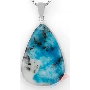 Přívěsek Větší stříbrný přívěsek (Ag 925/1000) s afghanitem QA, kapka cca 44 x 31 mm, "posel andělské energie", RARITA (AFT1815P)