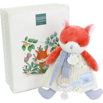 plyšák Doudou et Compagnie Paris Doudou Dárková sada Plyšová liška Romarin s úchytem na dudlík 19 cm
