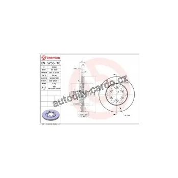 Brzdový kotouč Brzdový kotouč BREMBO 09.5255.10 - NISSAN