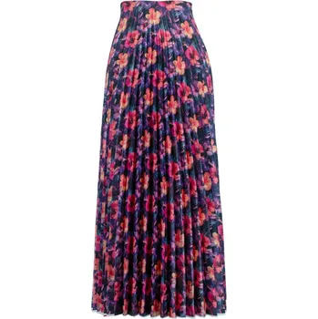 Panel na plisovanou půlkolovou sukni polomatný satén tropická vášeň