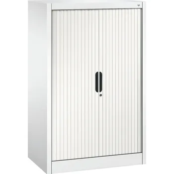 Jednací stůl Žaluziová skříň do kanceláře C+P Omnispace, sideboard, 800 x 420 x 1230 mm, bílá