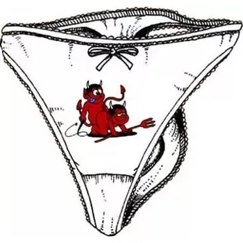 Kalhotky Kalhotky-Čerti - XL tanga_bílá