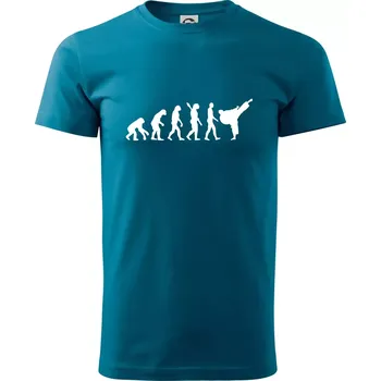 Karate Evoluce - kop - Klasické pánské triko vyšší gramáže - S ( Petrolejová )