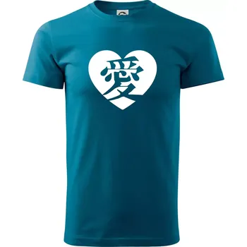 Pánská móda Láska japonština čínština - Klasické pánské triko vyšší gramáže - S ( Petrolejová )