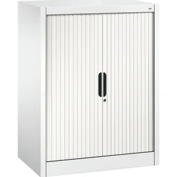 Jednací stůl Žaluziová skříň do kanceláře C+P Omnispace, sideboard, 800 x 420 x 1030 mm, bílá