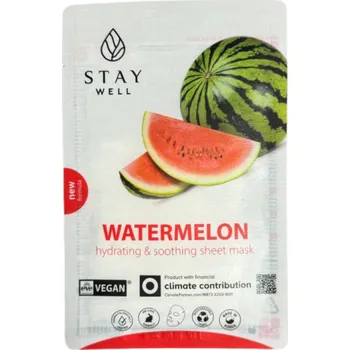 Pleťová maska STAY Well Vegan Sheet Mask WATERMELON Veganská plátýnková maska s melounem 20g