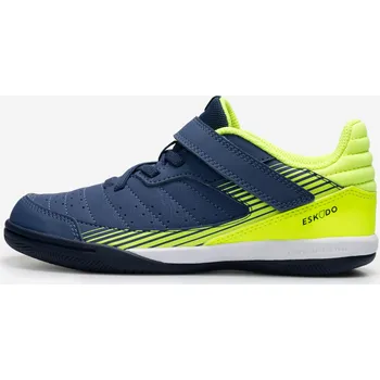 Kopačky KIPSTA Dětské futsalové kopačky Eskudo 500 34 MODRÁ|ZELENÁ|ŽLUTÁ