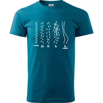 Pánské tričko Cesta na pivo a domů - Klasické pánské triko vyšší gramáže - M ( Petrolejová )