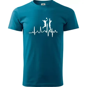 Pánské tričko EKG volejbalistky - Klasické pánské triko vyšší gramáže - L ( Petrolejová )