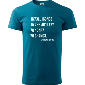 Test inteligence - Stephen Hawking - Klasické pánské triko vyšší gramáže - 4XL ( Petrolejová )