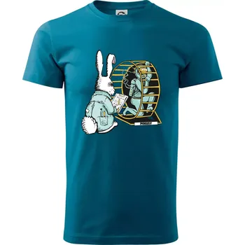 Pánské tričko Pokusy na lidech (Pecka Design) - Klasické pánské triko vyšší gramáže - L ( Petrolejová )