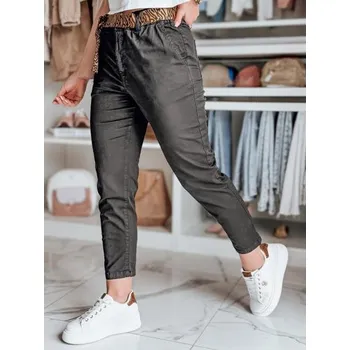 Dámské kalhoty Dámské kalhoty casual s páskem MADELINA černé