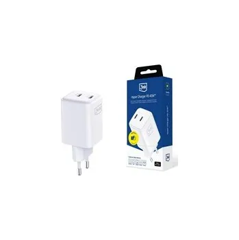 3mk síťová nabíječka - Hyper Charger PD 45W, bílá