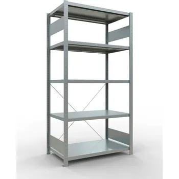 Dílenský regál Policový regál SCHULTE, základní, 5 úrovní, křížová podpěra, zatížení pole 250 kg, 1060x636x2000 mm