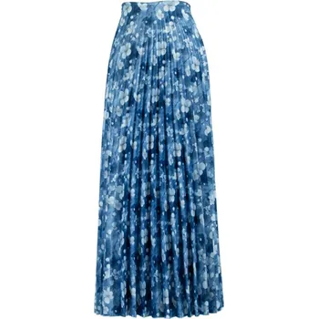 Panel na plisovanou půlkolovou sukni polomatný satén květinová mlha Laura