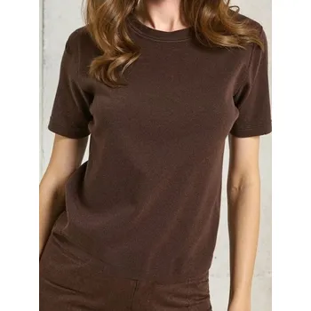 Sinsay - Halenka s krátkým rukávem - hnědá - 409EU-98X - 409EU-98X-S