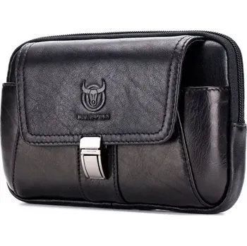 Ledvinka Bullcaptain kožená taška na pásek Linner Černá