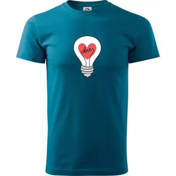 Love žárovka rozum - Klasické pánské triko vyšší gramáže - XS ( Petrolejová )