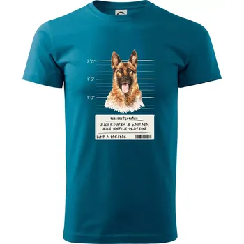 Pánská móda Lump a darebák - Německý ovčák - Klasické pánské triko vyšší gramáže - M ( Petrolejová )