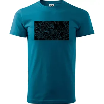 Kiev - mapa - Klasické pánské triko vyšší gramáže - S ( Petrolejová )