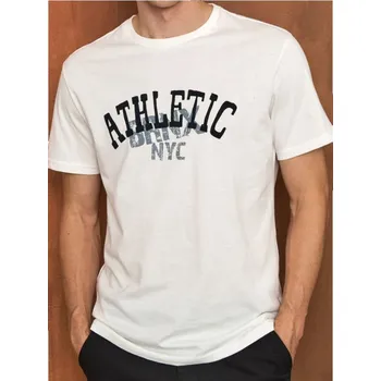 Pánské tričko Sinsay - Tričko s nápisem - krémová - 566EY-01X - 566EY-01X-XL