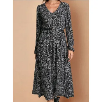 Dámské šaty Sinsay - Dámské šaty s&nbsp;páskem - vícebarevná - 601FI-MLC - 601FI-MLC-M