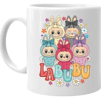 Žertovný předmět Panenky Bubu různé barvy – dárek pro fanoušky Labubu - hrnek s potiskem- Tričkový.cz