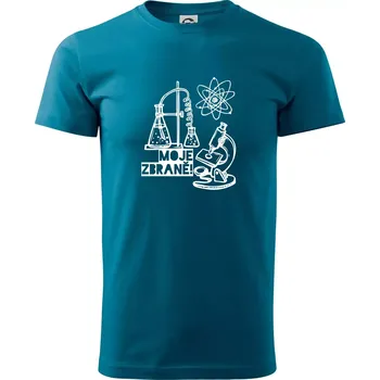 Pánské tričko Moje zbraně - chemie - Klasické pánské triko vyšší gramáže - S ( Petrolejová )