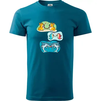 Pánská móda Projev lásky zvířata - Klasické pánské triko vyšší gramáže - S ( Petrolejová )