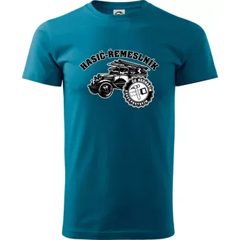 Hasič řemeslník - Klasické pánské triko vyšší gramáže - XS ( Petrolejová )